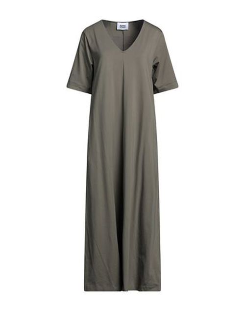 Alpha Studio Woman Midi dress Khaki Size 4 Cotton, Elastane
