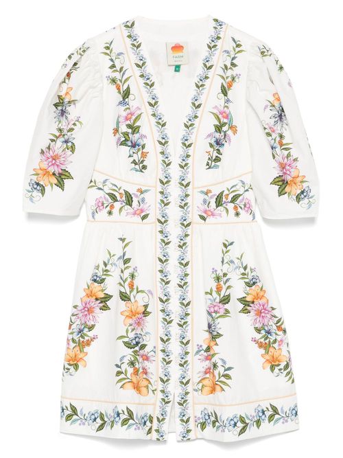 FARM Rio floral-print mini dress - White