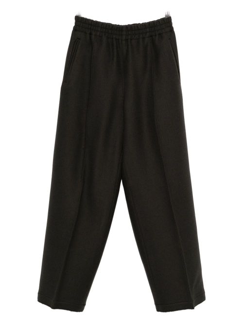 Wool Wide-Leg Trousers — Black