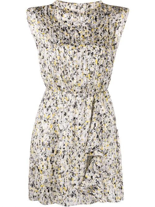Printed draped dress - Black