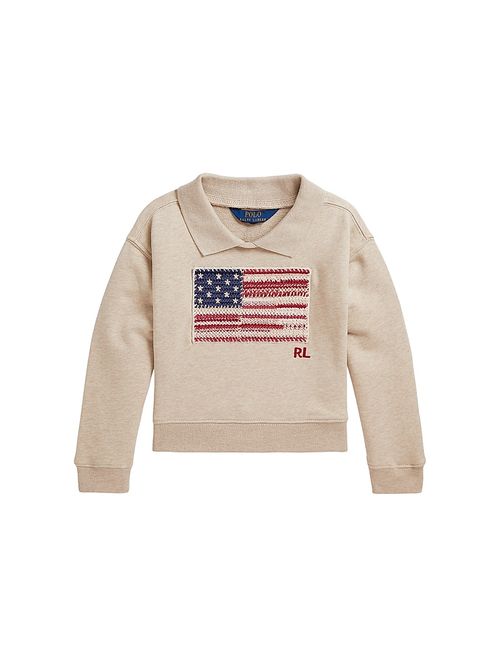 Little Girl's & Girl's Cotton-Blend French Terry Sweatshirt - Expedition Dune Heather