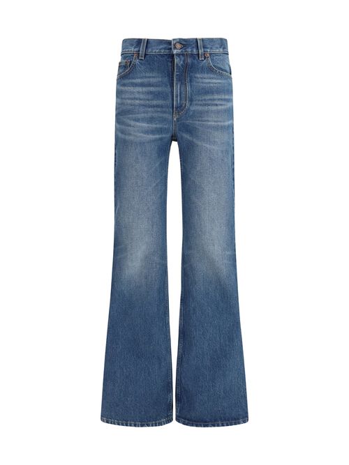 Flared Organic Cotton Denim Jeans — Blue