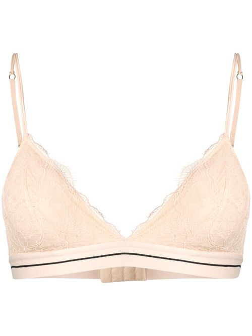 Lace-detail bra top - Neutrals
