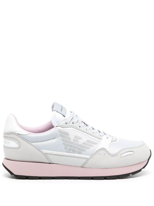 Panelled logo-print sneakers - Grey