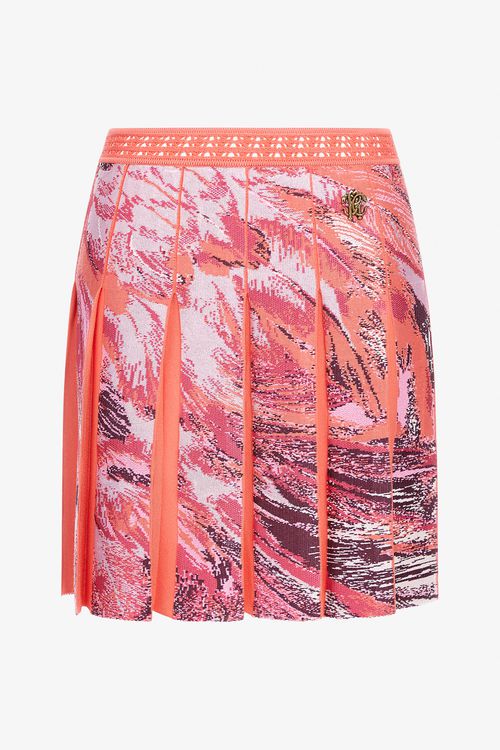 Plumage Print Knitwear Skirt
