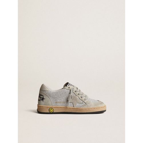 Golden Goose - Ball Star Young In Glitter With Ice-gray Suede Inserts, , Size: 28