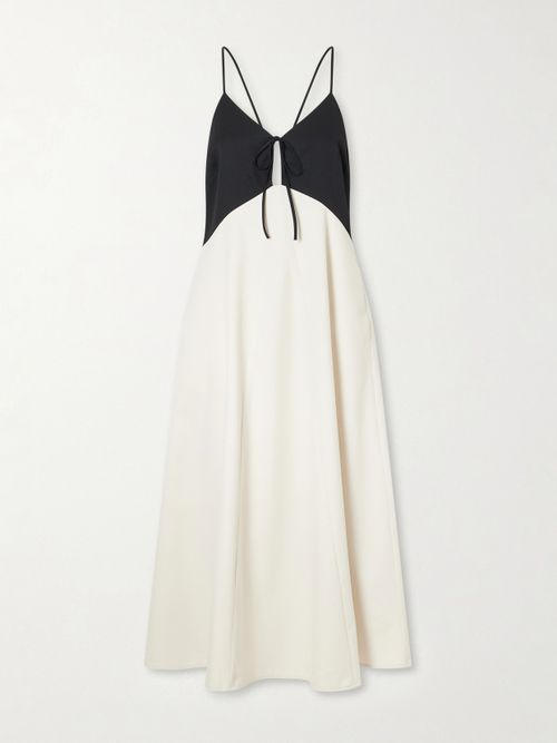 Angelina Two-tone Twill Maxi Dress