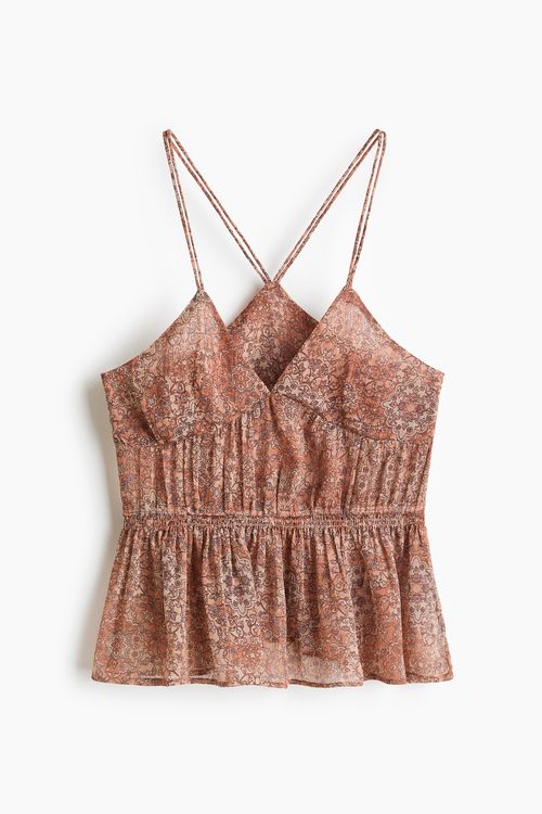 Peplum Cami - Light Pink/Floral