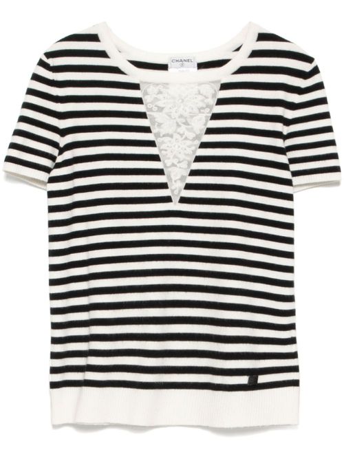 2005 CHANEL Short Sleeve Knit Shirt - Black