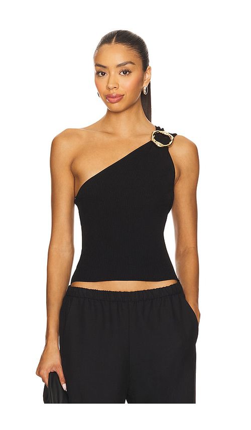 SIMKHAI Fenix One Shoulder Top in Black. -  XS also in L