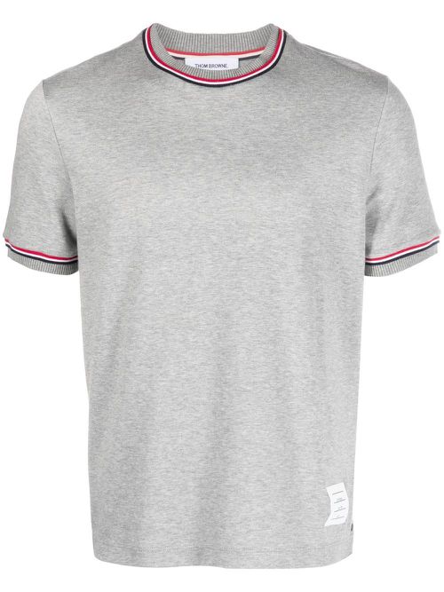 Logo-patch crew neck t-shirt - Grey