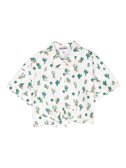 Cactus-print cotton shirt - Neutrals