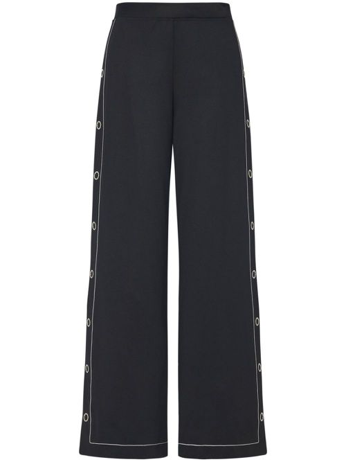 Press-stud wide-leg trousers - Black