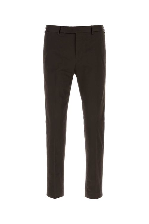 Stretch Cotton Trousers — Brown