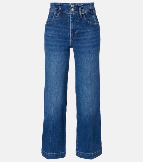 Seamed cropped wide-leg jeans
