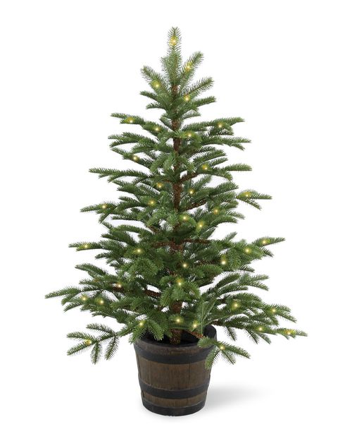 4Ft Feel-Real Norwegian Spruce Entrance Tree With 100 Clear Lights