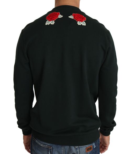 Embroidered Rose Sweatshirt — Black