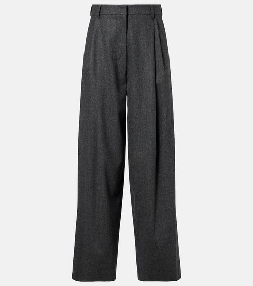 High-rise wool straight pants
