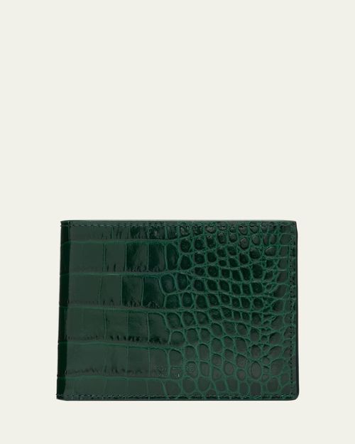 Men's Exotic Line Croc-Effect Bifold Wallet