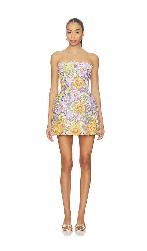 Bronx Banco Amalfi Pailette Liv Strapless Mini Dress in Pink, Orange. - XS also in S, M
