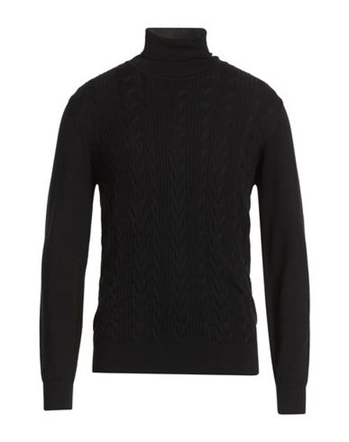 Man Turtleneck Black Size L Viscose, Acrylic, Polyamide