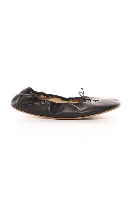 Round Leather Ballet Flats