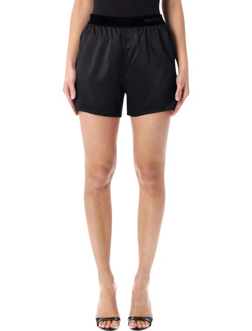 Stretch Silk Satin Pj Shorts