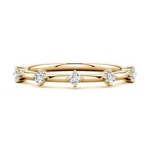 Angara 2 MM Round Lab-Grown Diamond Five-Stone Station Ring in 18K Yellow Gold
