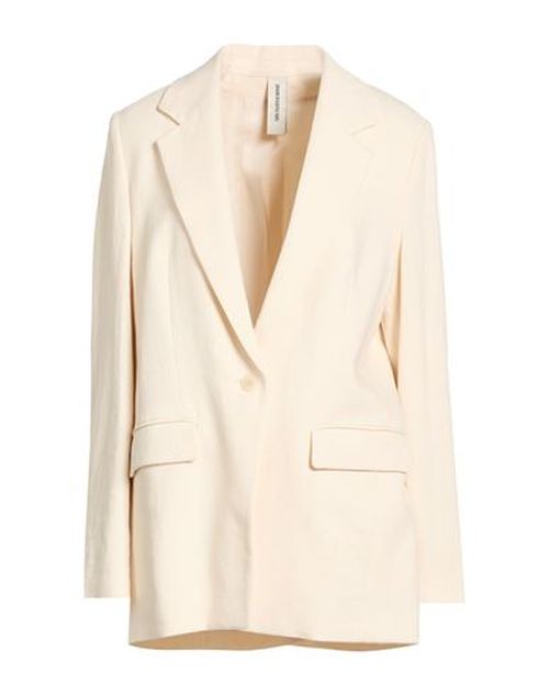 Woman Blazer Ivory Size 3 Linen, Viscose
