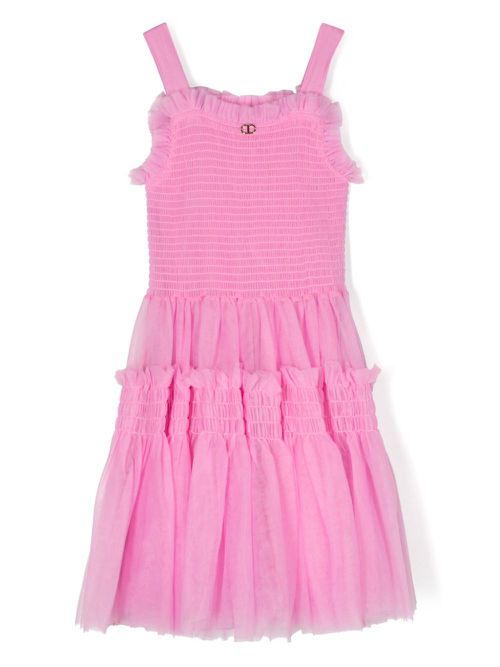 Smocked tulle dress - Pink