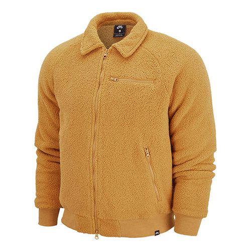 SB Sherpa Casual Zipper Design lapel Skateboard Jacket Yellow