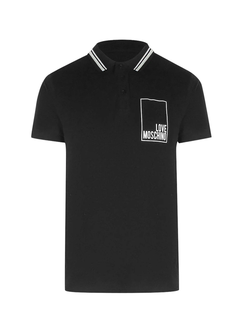 Love Moschino Box Logo Black Polo Shirt - Black