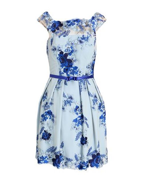 Woman Mini dress Sky blue Size 4 Polyester