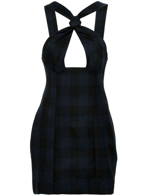 Tie wool minidress - Blue