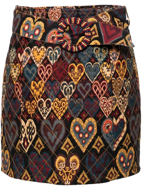 Hearts ikat skirt - Blue