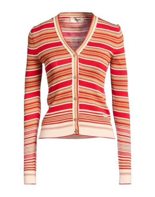 Woman Cardigan Red Size 4 Silk, Cotton, Polyamide
