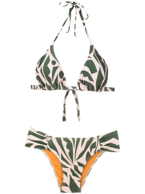 Vicky graphic-print bikini - Green