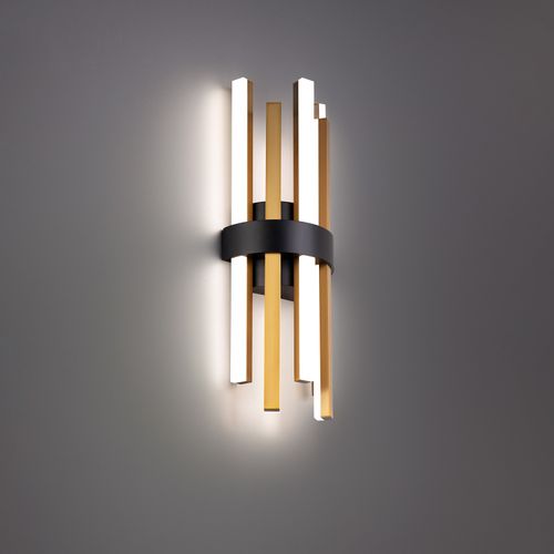 Black & Aged Brass LED Wall Sconce from the Harmonix Collection