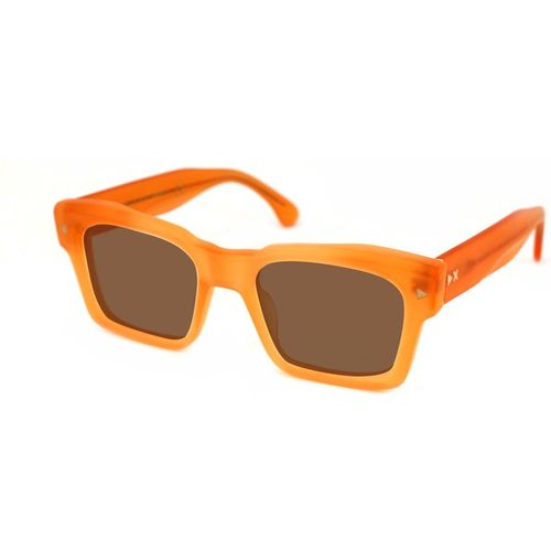 XLAB Unisex Campbell Sonnenbrillen Acetat Orange undurchsichtig Braun Quadratisch Polarisiert