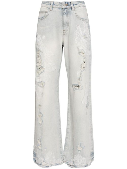 Distressed wide-leg jeans - Blue