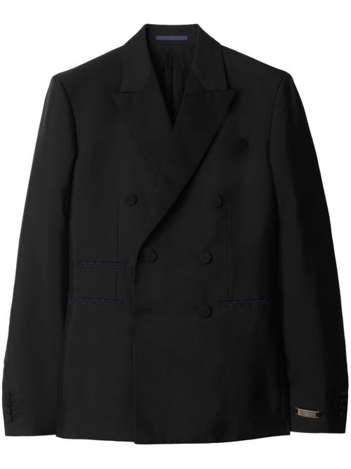 Wool-blend blazer - Black