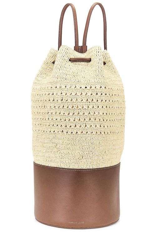 Janessa Leone Beca Backpack in Brown - Brown.  a