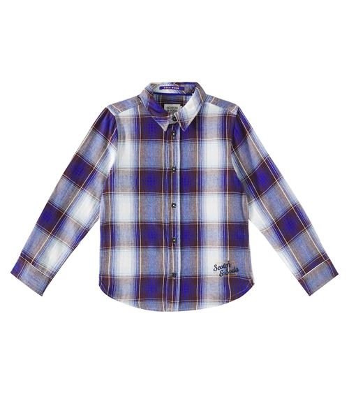 Scotch & Soda Kids Checked cotton flannel shirt