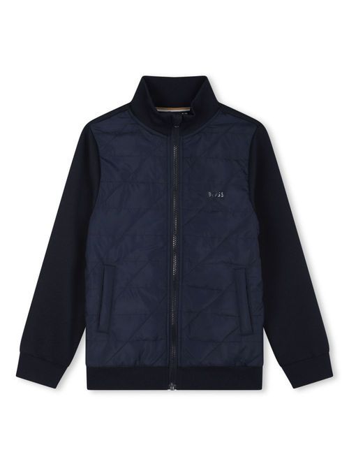 Quilted zip-up jacket - Blue