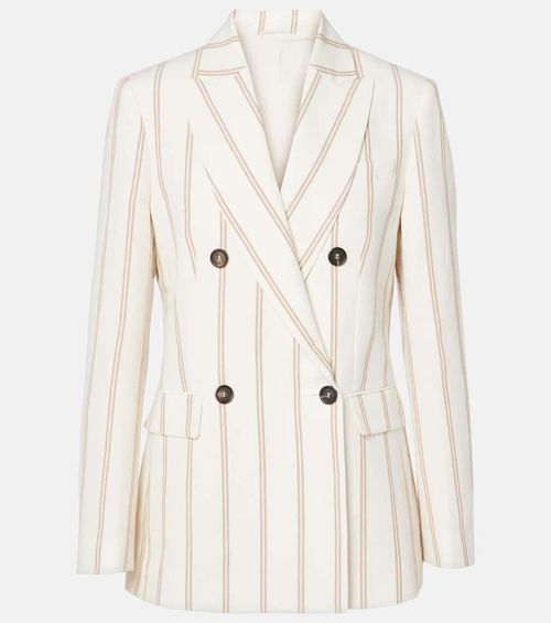 Striped linen and cotton blazer