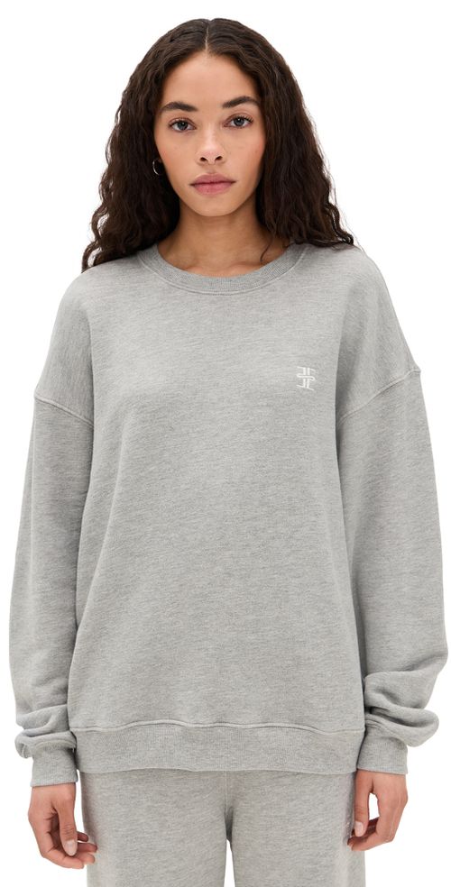 Eterne Oversized Crew Neck Sweatshirt Heather Grey 