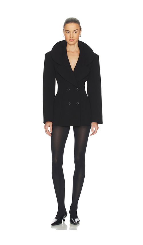 Helsa The Rampling Blazer in Thick Crepe in Black. L also in M, S, XL