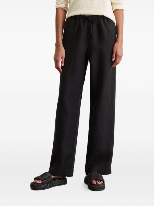 Drawstring tapered trousers - Black