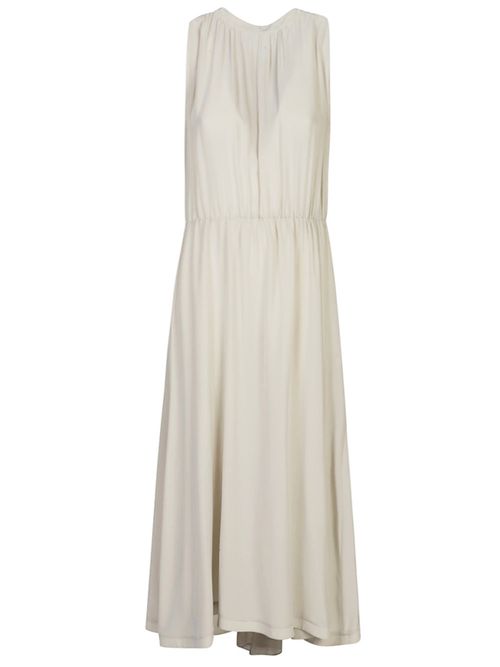 Light Grey Silk Midi Dress