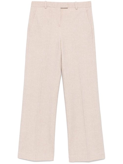 Cotton Blend Trousers — Beige